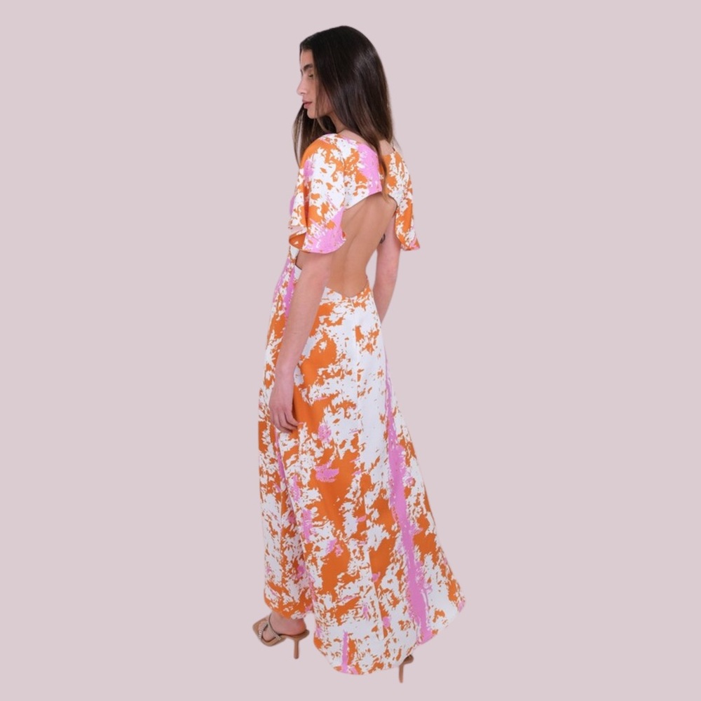 Laagam Sienna Dress Orange & Pink Speckled, S/M View 2